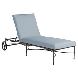 Roma Blue Sunbrella Slate Grey Aluminum Outdoor Chaise Lounge