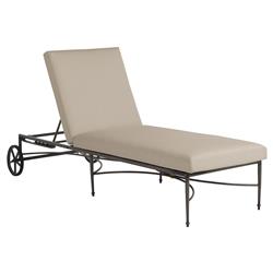 Roma Beige Sunbrella Slate Grey Aluminum Outdoor Chaise Lounge