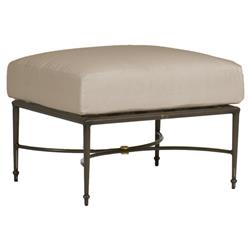 Roma Modern Beige Sunbrella Slate Grey Aluminum Outdoor Ottoman
