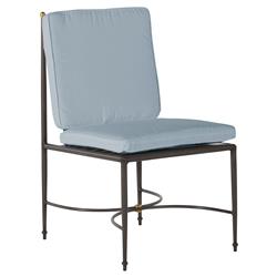 Roma Blue Sunbrella Slate Grey Aluminum Outdoor Dining Chair