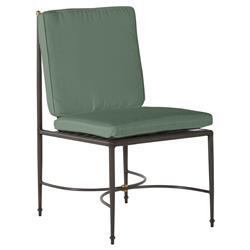 Roma Green Sunbrella Slate Grey Aluminum Outdoor Dining Chair