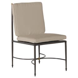 Roma Beige Sunbrella Slate Grey Aluminum Outdoor Dining Chair