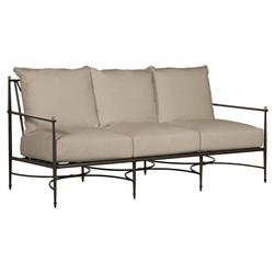 Roma Beige Sunbrella Slate Grey Aluminum Outdoor Sofa - 77&quot;