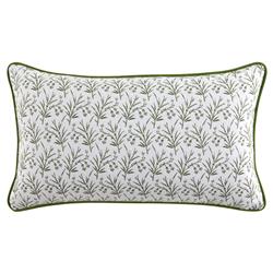 Amelia French Green Botanical Indoor Outdoor Lumbar Pillow - 14x24