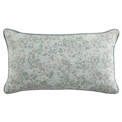 Darcy French Country Light Blue Floral Indoor Outdoor Lumbar Pillow - 14x24