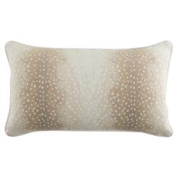 Faye Modern Beige Animal Print Indoor Outdoor Lumbar Pillow - 12x20