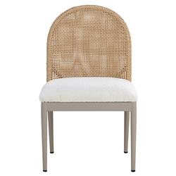 Marwa Cream Boucle Natural Wicker Dining Side Chair - Set of 2