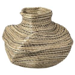 Palecek Santa Fe Coastal Beach Natural Seagrass Floor Basket - Short