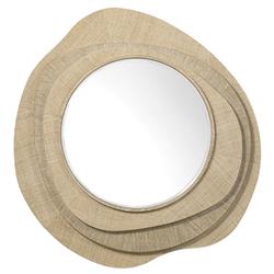 Palecek Larissa Coastal Beach Natural Raffia Round Wall Mirror