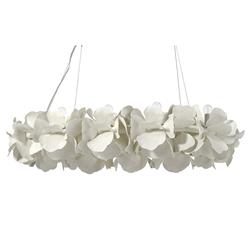 Palecek Virginia Coastal Beach White Fiberglass Floral Oval Chandelier