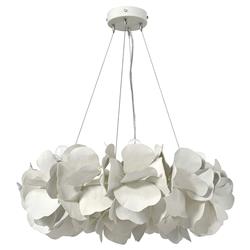 Palecek Virginia Coastal Beach White Fiberglass Floral Round Chandelier