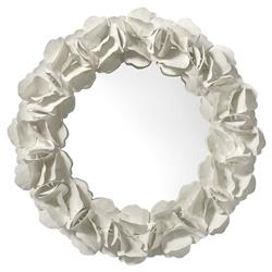 Palecek Virginia Coastal Beach White Fiberglass Floral Round Wall Mirror