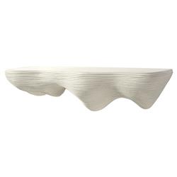 Palecek Glacier Coastal Beach White Textured Stonecast Wall Shelf - 24"