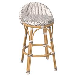 Lily French Country Beige Woven Rattan Outdoor Counter Stool