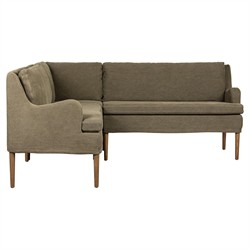 Aurelia Broadway Olive Linen Dining L-Shape Banquette - 76"