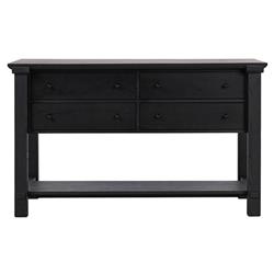 Gavin Rustic Black Oak Rectangular Kitchen Island - 60"