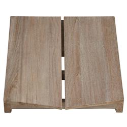 Sophia Coastal Beach Brown Teak Adirondack Outdoor Ottoman