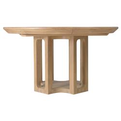 Xavier Modern Classic Brown Oak Round Extendable Dining Table - 54-72"