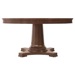 Alaine Updated Traditional Brown Walnut Round Dining Table - 60"
