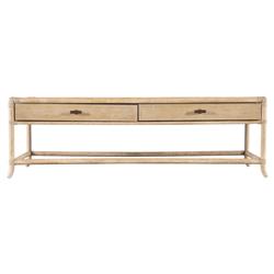 Nigel Coastal Beach Light Oak Rectangular Storage Coffee Table