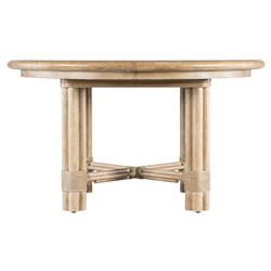 Nigel Coastal Beach Light Oak Round Extendable Dining Table - 54-74&quot;