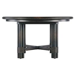 Nigel Coastal Beach Dark Oak Round Extendable Dining Table - 54-74&quot;