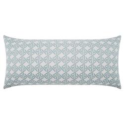 Laney Coastal Light Blue Geometric Indoor Outdoor Lumbar Pillow - 12x24