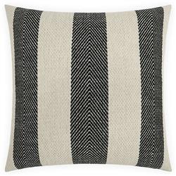Vida Coastal Beach Black Striped Indoor Outdoor Throw Pillow - 22x22