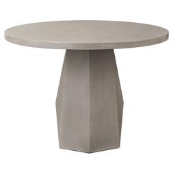 Barley Industrial Loft Grey Concrete Round Outdoor Dining Table - 42"