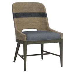 Palecek Fritz Coastal Beach Blue Performance Woven Rope Dining Chair