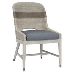 Palecek Fritz Coastal Blue Performance Fog White Lampakanai Rope Dining Chair