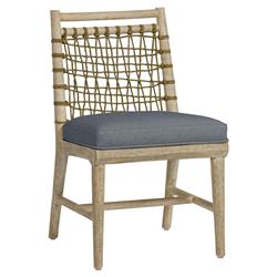 Palecek Pratt Coastal Blue Performance Whitewash Wood Jute Rope Dining Chair