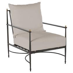 Roma Beige Sunbrella Slate Grey Aluminum Outdoor Lounge Chair