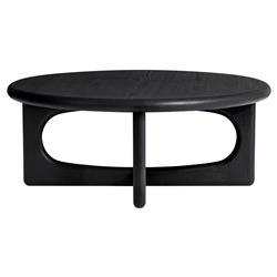 Arley Modern Classic Black Oak Wood Round Coffee Table