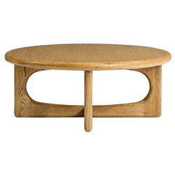 Arley Modern Classic Oak Wood Round Coffee Table