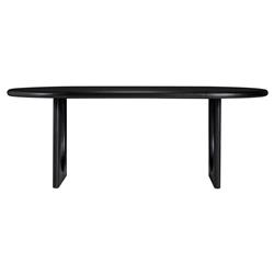 Arley Modern Classic Black Oak Wood Oval Dining Table - 84&quot;