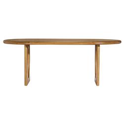 Arley Modern Classic Oak Wood Oval Dining Table - 84&quot;
