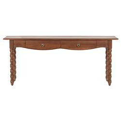 Thomas Updated Traditional Brown Wood Spindle Console Table