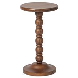 Thomas Updated Traditional Brown Wood Spindle Drink Table