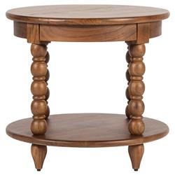 Thomas Updated Traditional Brown Wood Spindle End Table