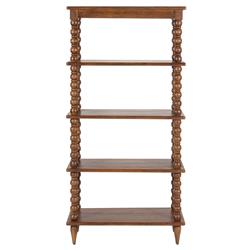 Thomas Updated Traditional Brown Wood Spindle Bookcase