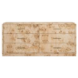 Briella Modern Classic Light Brown Burl Wood Dresser