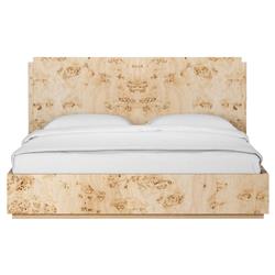 Briella Modern Classic Light Brown Burl Wood Bed - Queen