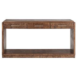 Briella Modern Classic Dark Brown Burl Wood Console Table