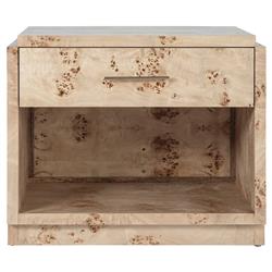 Briella Modern Classic Light Brown Burl Wood Nightstand