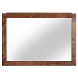 Briella Modern Classic Dark Brown Burl Wood Rectangular Wall Mirror