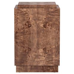 Briella Modern Classic Dark Brown Burl Wood Square Plinth Pedestal - 24&quot;