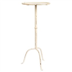 Felix French Country Antique White Iron Round Drink Table