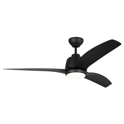 Visual Comfort Avila Modern Midnight Black Steel LED Ceiling Fan - 54&quot;