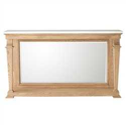 Solene French Country White Marble Bleached Oak Mirror Console